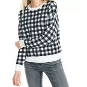 Nautica gingham crew neck sweater size medium